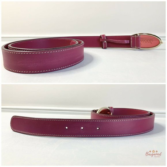 Authentic GUCCI Fuchsia Pink Leather Script Buckle Women's Belt 85/34 170884 - Picture 12 of 12